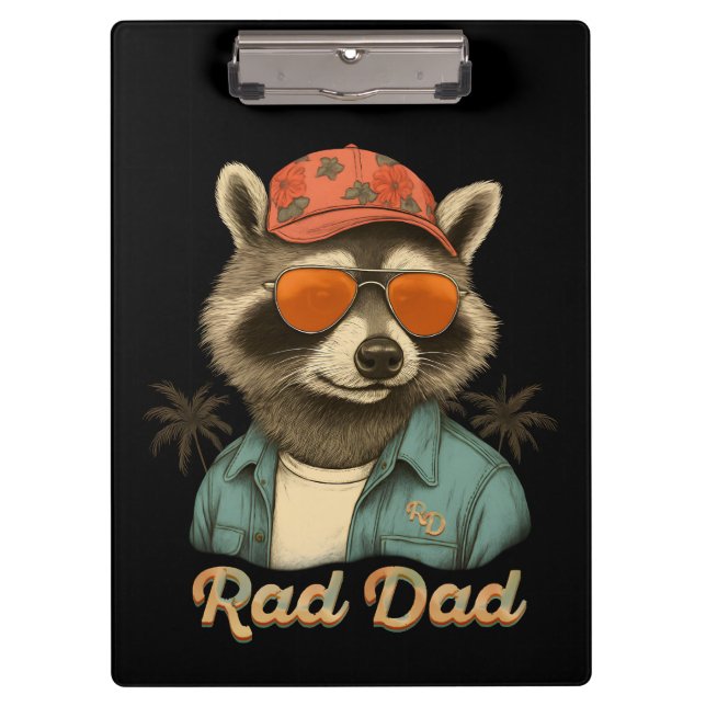 Rad Dad Funny Happy Father's Day Vintage Clipboard (Front)