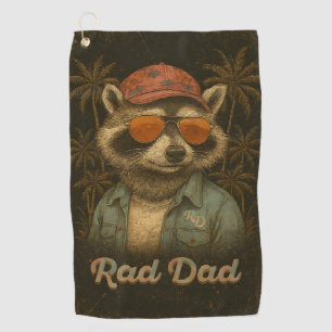 Rad Dad Funny Happy Father's Day Vintage Golf Towel