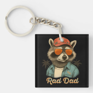 Rad Dad Funny Happy Father's Day Vintage Key Ring