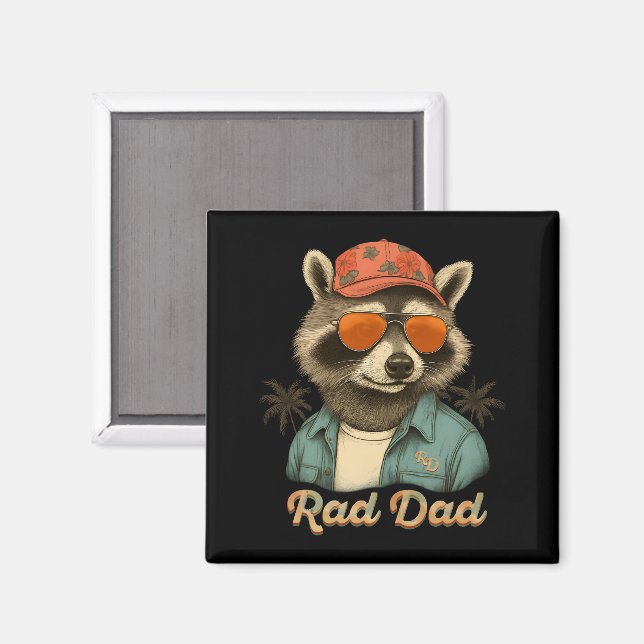 Rad Dad Funny Happy Father's Day Vintage Magnet (Front/Back)