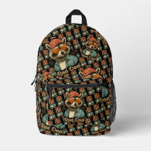 Rad Dad Funny Happy Father's Day Vintage Printed Backpack