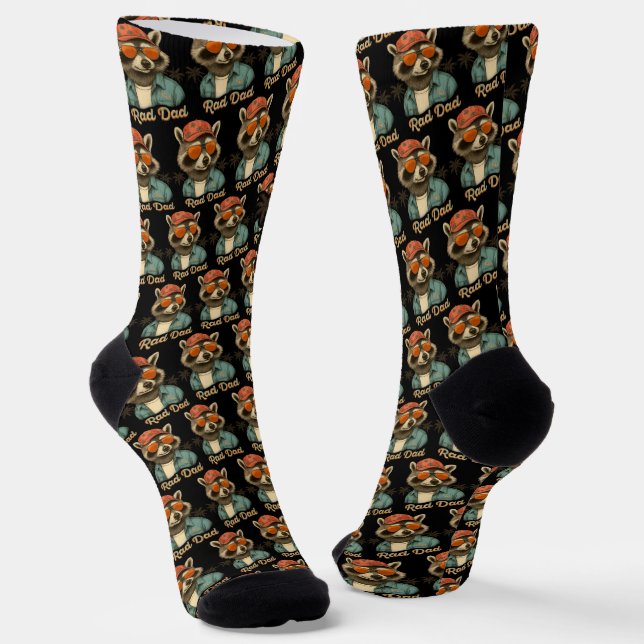 Rad Dad Funny Happy Father's Day Vintage Socks (Angled)