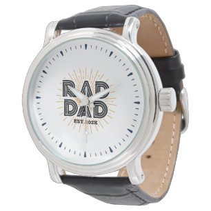 Rad Dad Kid's Gift To Father White Typography  Watch