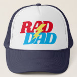 Rad Dad Lightning Bolt Trucker Hat<br><div class="desc">Your Dad is the ulitmate Rad Dad! Show him some love by getting this hat in his favourite colours.  Email me at christie@christiekelly.com for help with custom items!</div>