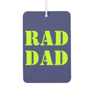 Rad Dad neon green navy blue modern typography Car Air Freshener