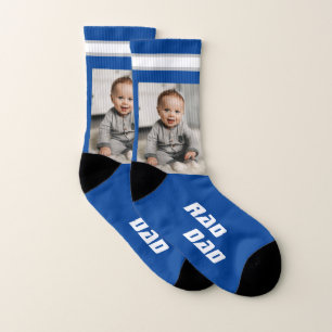 Rad Dad Photo Blue Socks