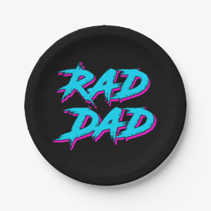 Rad Dad Retro 80's Paper Plate