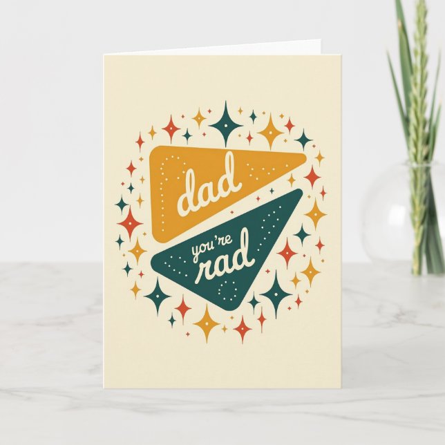 Rad Dad Retro Starburst Card (Front)