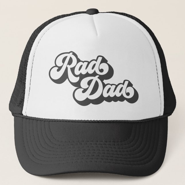 Rad Dad Retro Type | Grey Trucker Hat (Front)