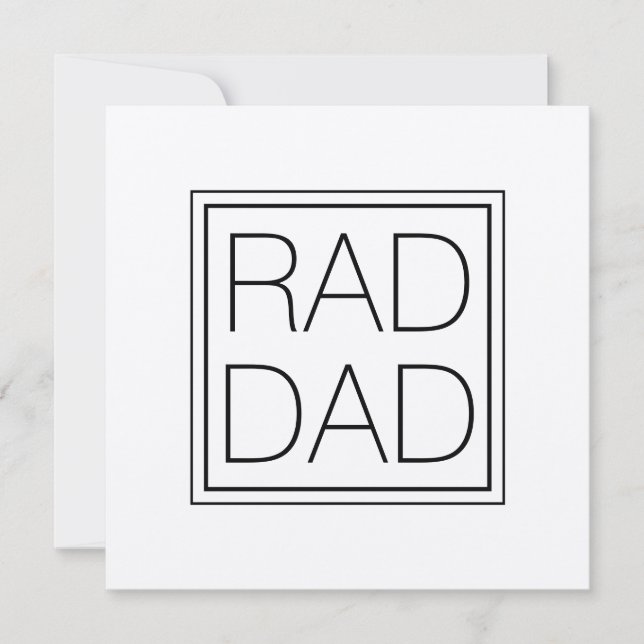 Rad Dad silver black minimalist typography modern Card (Front)