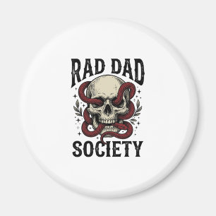 Rad Dad Society Vintage Skull Snake Shirt Design_1 Magnet