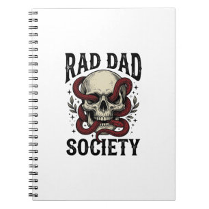 Rad Dad Society Vintage Skull Snake Shirt Design_1 Notebook