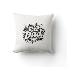 Rad DAD Throw Pillow – Cool Decorative Cushion for