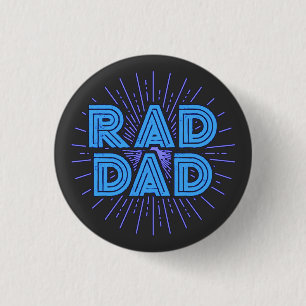 Rad Dad Typography Design Fathers Day 3 Cm Round Badge