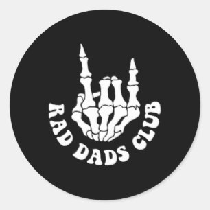 Rad Dads Club Funny Fathers Day Cool Dads Club  Classic Round Sticker