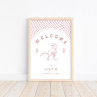 Rad Girls Dinosaur Pink Birthday Welcome