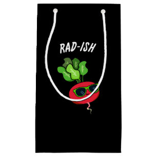 Rad-ish Funny Vegetable Radish Pun Dark BG Small Gift Bag