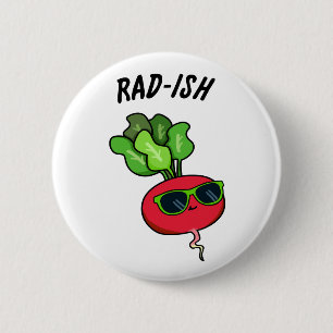 Rad-ish Funny Veggie Radish Pun 6 Cm Round Badge