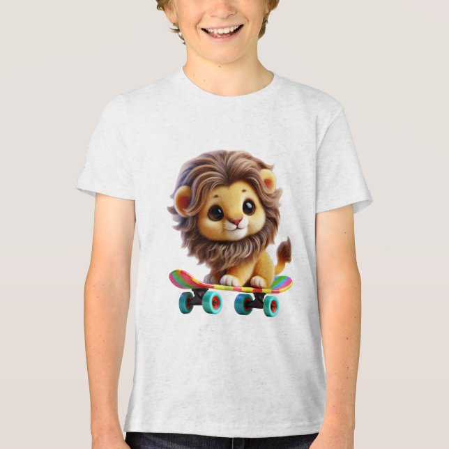 Rad Lion on a Roll Tri-Blend Shirt (Front)