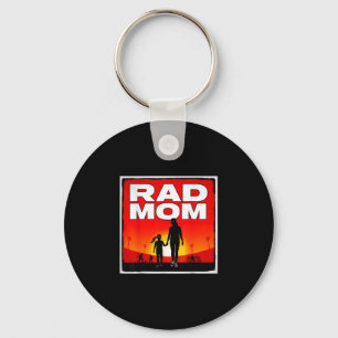 Rad mum mother and daughter soccer mum sunset girl key ring