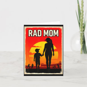 Rad mum mother and son soccer mum sunset card
