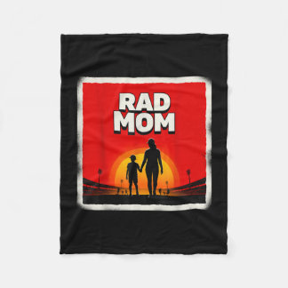 Rad mum mother and son soccer mum sunset fleece blanket