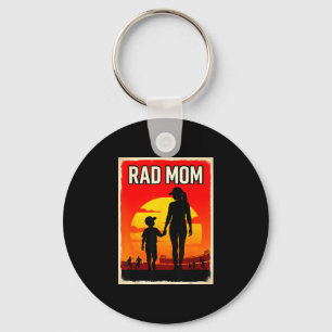 Rad mum mother and son soccer mum sunset  key ring