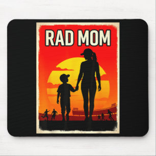 Rad mum mother and son soccer mum sunset mouse mat