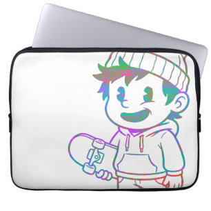Rad Orange: Skater Boy Retro Laptop Sleeve