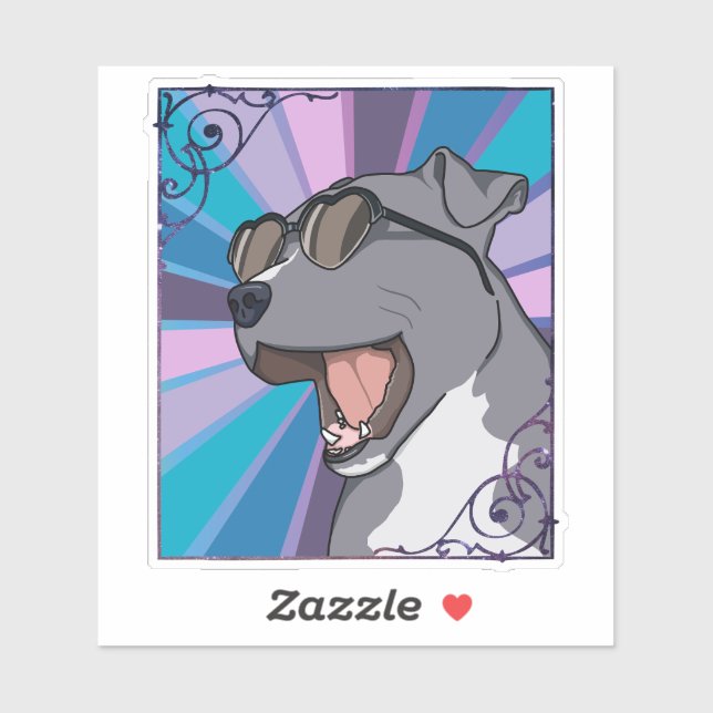 Rad Pit Bull Wearing Sunglasses (Sheet)