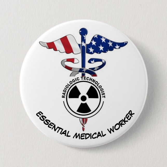 RAD TECH ESSENTIAL WORKER BUTTON (Front)
