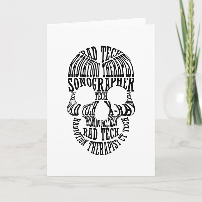 Rad Tech Skull Technologist Xray Radiology Tech Card (Front)