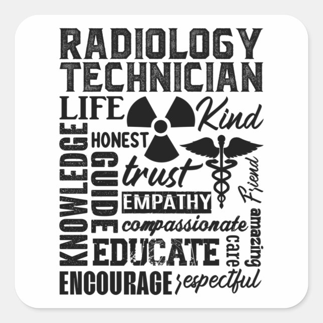 Rad Tech Technologist Xray Radiology Technician Square Sticker (Front)