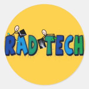 Rad Tech With Stick People and Xrays Design Classic Round Sticker