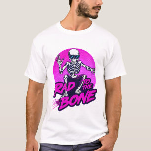 Rad to the Bone Cool Skeleton Retro Aesthetic T-Shirt