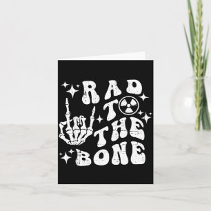 Rad to The Bone Funny Skeleton Rock Hand Halloween Card