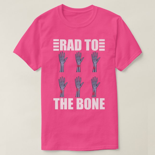 Rad To The Bone Radiology Rocking Skeleton Hand Ra T-Shirt (Design Front)