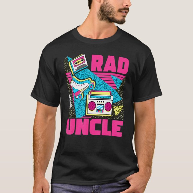 Rad Uncle 90s Aesthetic Nostalgia 1990's Retro Unc T-Shirt (Front)