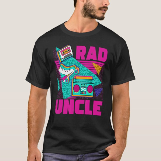 Rad Uncle 90s Aesthetic Nostalgia 1990's Retro Unc T-Shirt (Front)