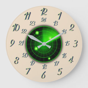 Radar Proximity Peach Grey w/ Military Time Large Clock