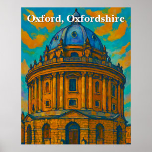 Radcliffe Camera in Oxford Gouache Painting Poster
