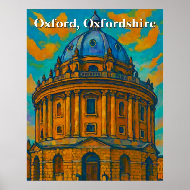 Radcliffe Camera in Oxford Gouache Painting Poster (Front)