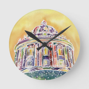 Radcliffe camera - watercolour painting round clock