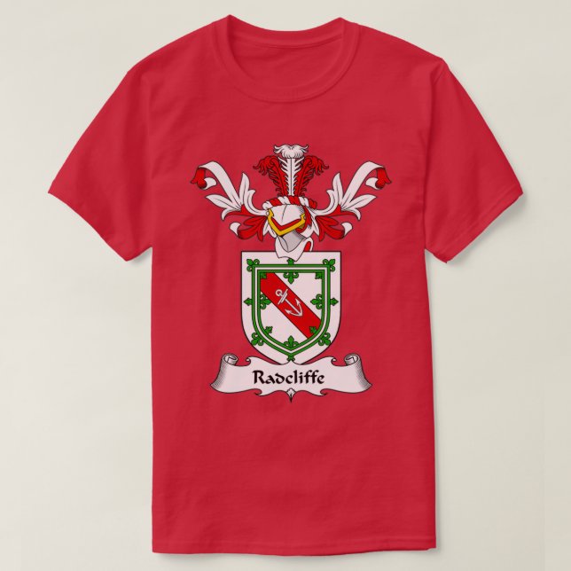 Radcliffe Coat of Arms Family Crest  T-Shirt (Design Front)