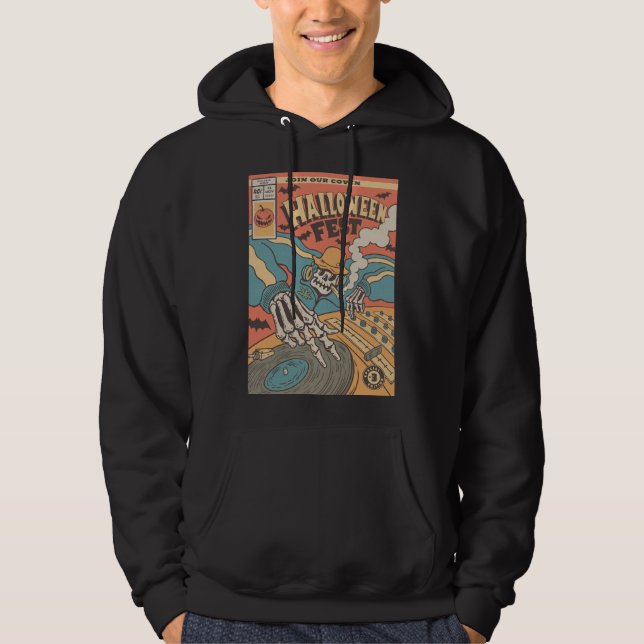 RADDEST SKELETON DJ HALLOWEEN MUSIC FESTIVAL HOODIE (Front)