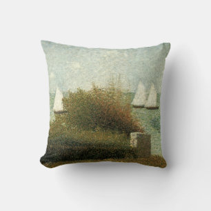Rade de Grandcamp by Georges Seurat, Vintage Art Cushion