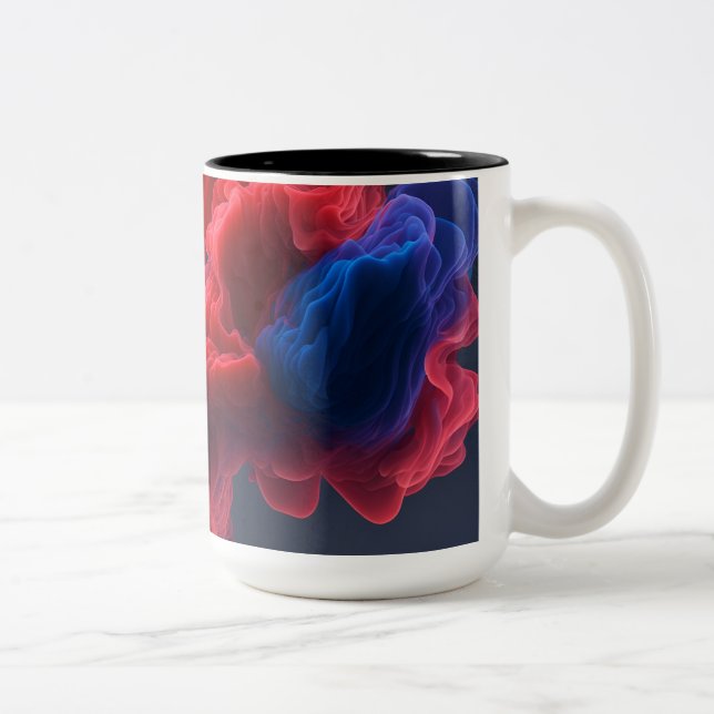 Rade & Tha Smoke Modern Abstract  Two-Tone Coffee Mug (Right)