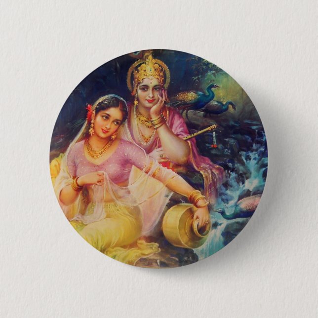 Radha and Krishna button (Front)