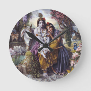 Radha and Krishna Round Clock