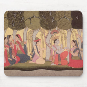 Radha and Krishna seated in a grove, Kulu Mouse Mat